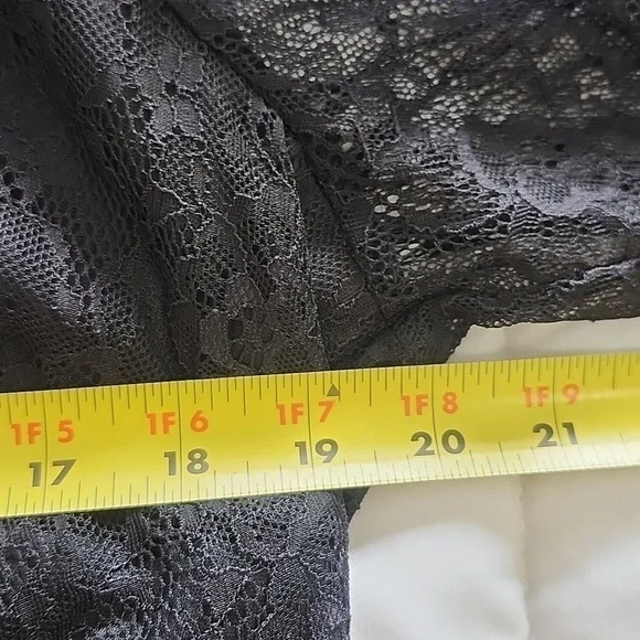 NWT ASHLEY STEWART BLACK LACE & FAUX LEATHER HI LOW GOTHIC TOP SIZE 14/16 - Picture 12 of 16